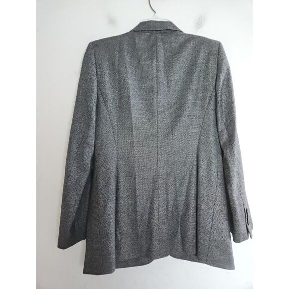 Lafayette 148 New York Women Dark Grey Silk/Wool Blend 1 Button Blazer size 4 - Picture 2 of 8